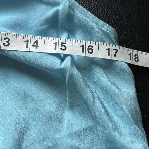 Anthropologie Photorealistic Silk Dress Duchess de Nemours peonies blue Sz 6 - Picture 13 of 16